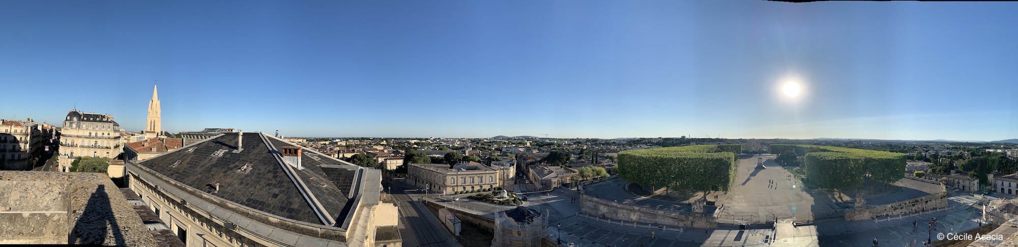 vue panoramique de Montpellier depuis l'arc de triomphe